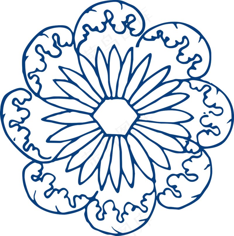 古代青花瓷图案花纹中国风图案祥云纹理传统图腾矢量AI设计免扣素材