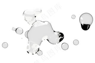 高清日系极简逼真透明水滴液体气泡水珠空气感png免扣素材 (