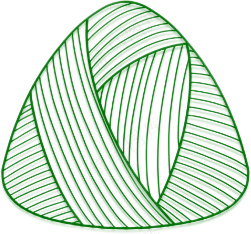 端午粽字线稿透明底