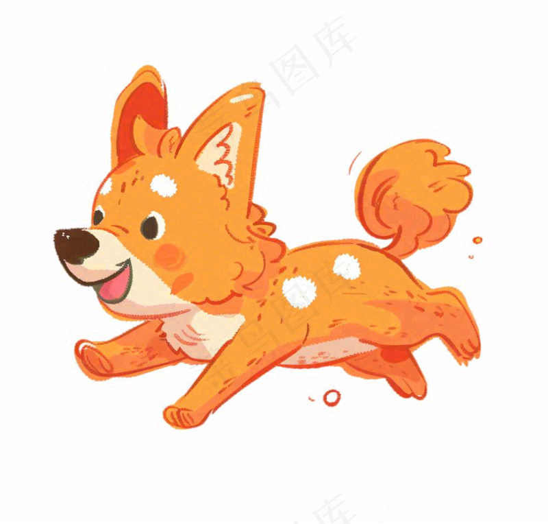 快乐小狗柯基柴犬卡通插画免抠(1072x1024)