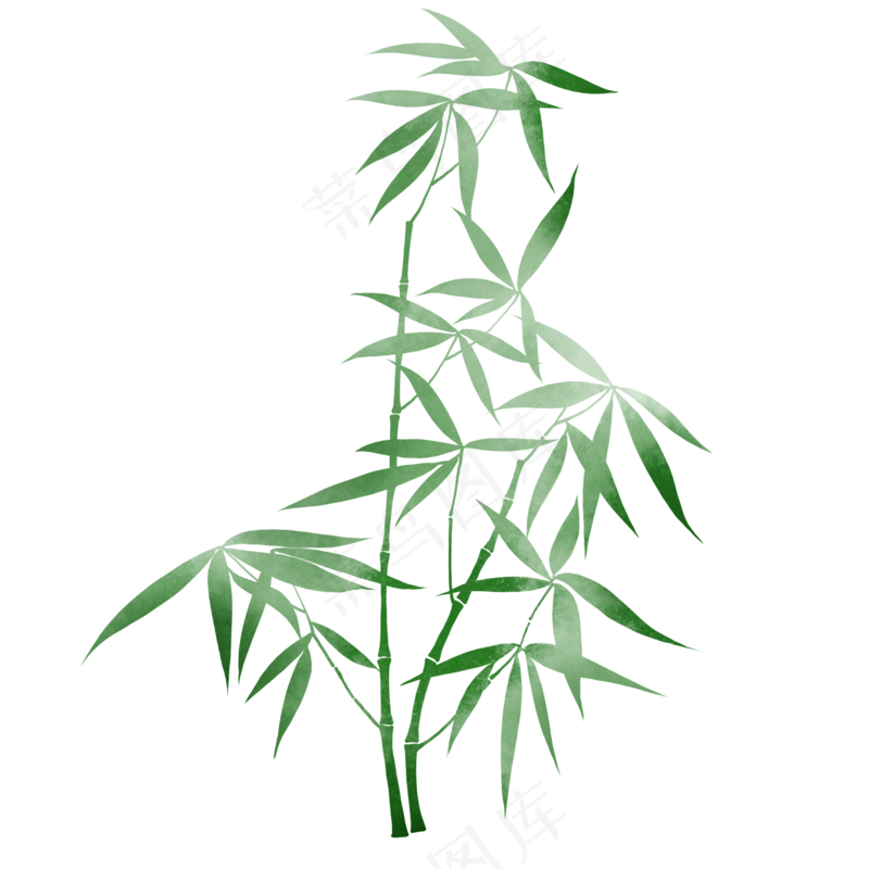 中国风水墨竹子图片古风竹叶竹林水彩手绘插画PNG免扣设计