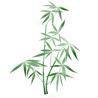 中国风水墨竹子图片古风竹叶竹林水彩手绘插画PNG免扣设计