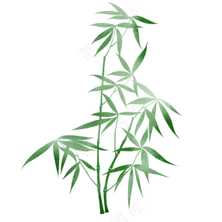 中国风水墨竹子图片古风竹叶竹林水彩手绘插画PNG免扣设计