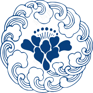 古代青花瓷图案花纹中国风图案祥云纹理传统图腾矢量AI设计PNG免扣素材