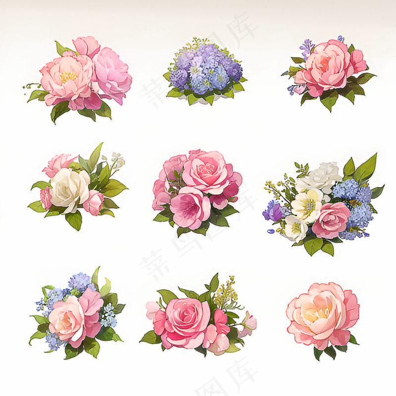 红色黄色粉色玫瑰花免抠素材112