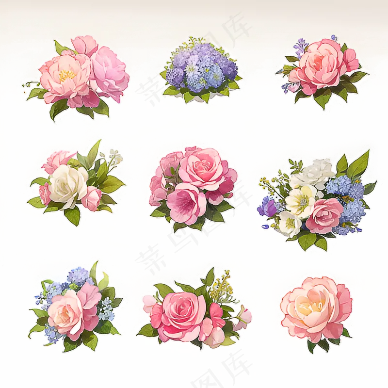 红色黄色粉色玫瑰花免抠素材112