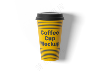 单色背景简约塑料咖啡杯样机28