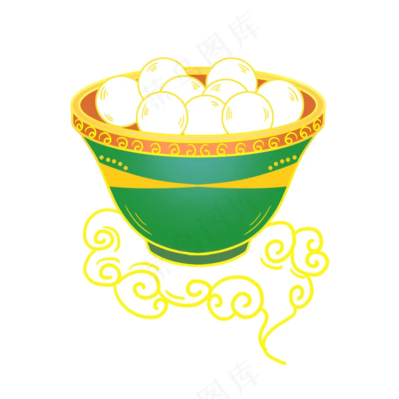国潮风元宵节甜品汤圆psd模版下载