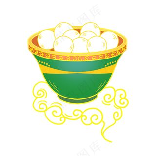 国潮风元宵节甜品汤圆