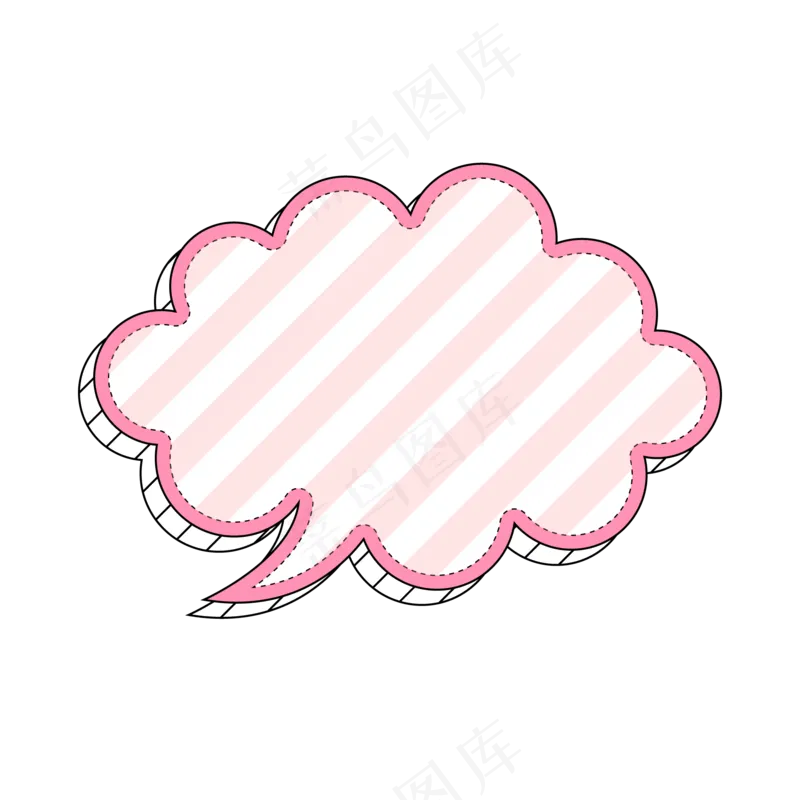 卡通聊天对话方框气泡可爱边框PNG透明免抠装饰图案 PS设计