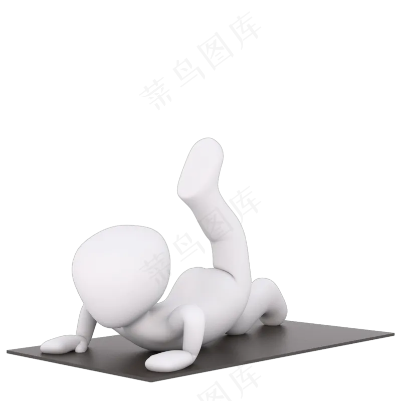 3D瑜伽白色小人ppt用