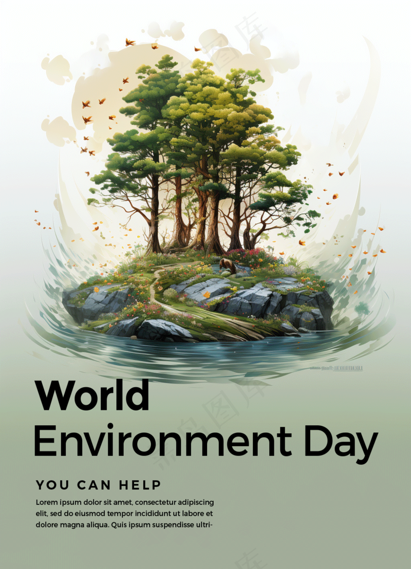 森林国外简约2.5D4海报