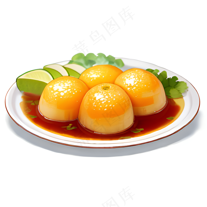 橙色果冻糕点美食西式68
