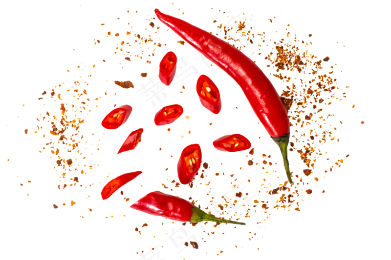 红辣椒碎辣椒面PNG素材