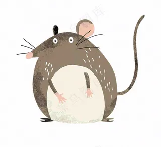 老鼠十二生肖动物卡通插画免抠