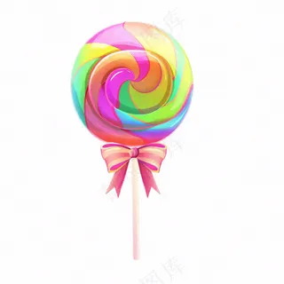 彩虹棒棒糖甜蜜卡通插画免抠