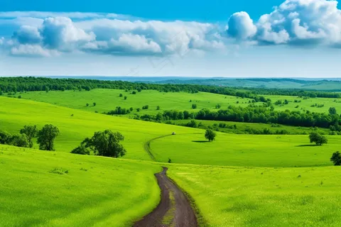 新疆春天草原风光大自然风景摄影图