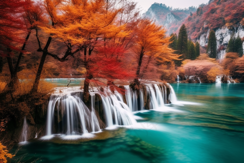 秋季风景九寨沟摄影图(4032x2688)