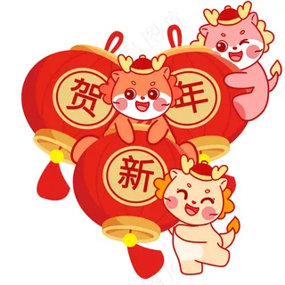 龙年灯笼(23)源文件模板免扣设计