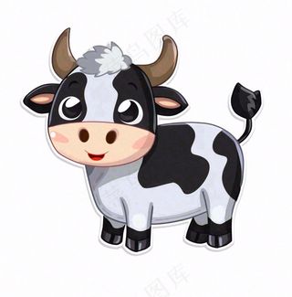 奶牛母牛动物卡通插画免抠