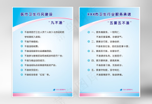 妇女儿童保健中心医疗卫生九不准服务承诺五要五不要KT板制度海报