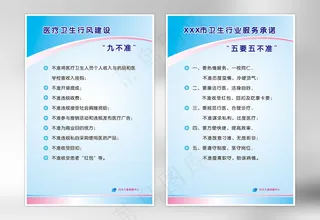 妇女儿童保健中心医疗卫生九不准服务承诺五要五不要KT板制度海报