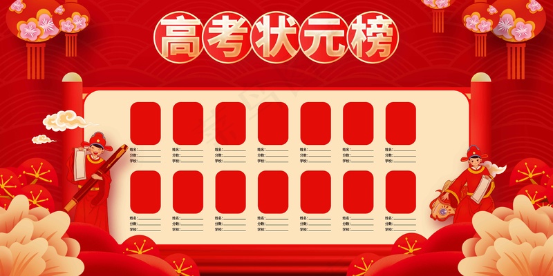 高考状元榜毕业季展板psd模版下载