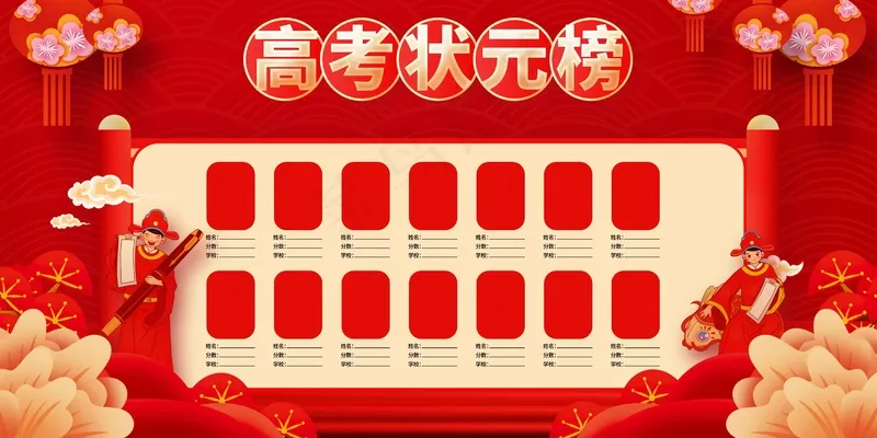 高考状元榜毕业季展板psd模版下载