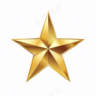 金色五角星卡通免抠