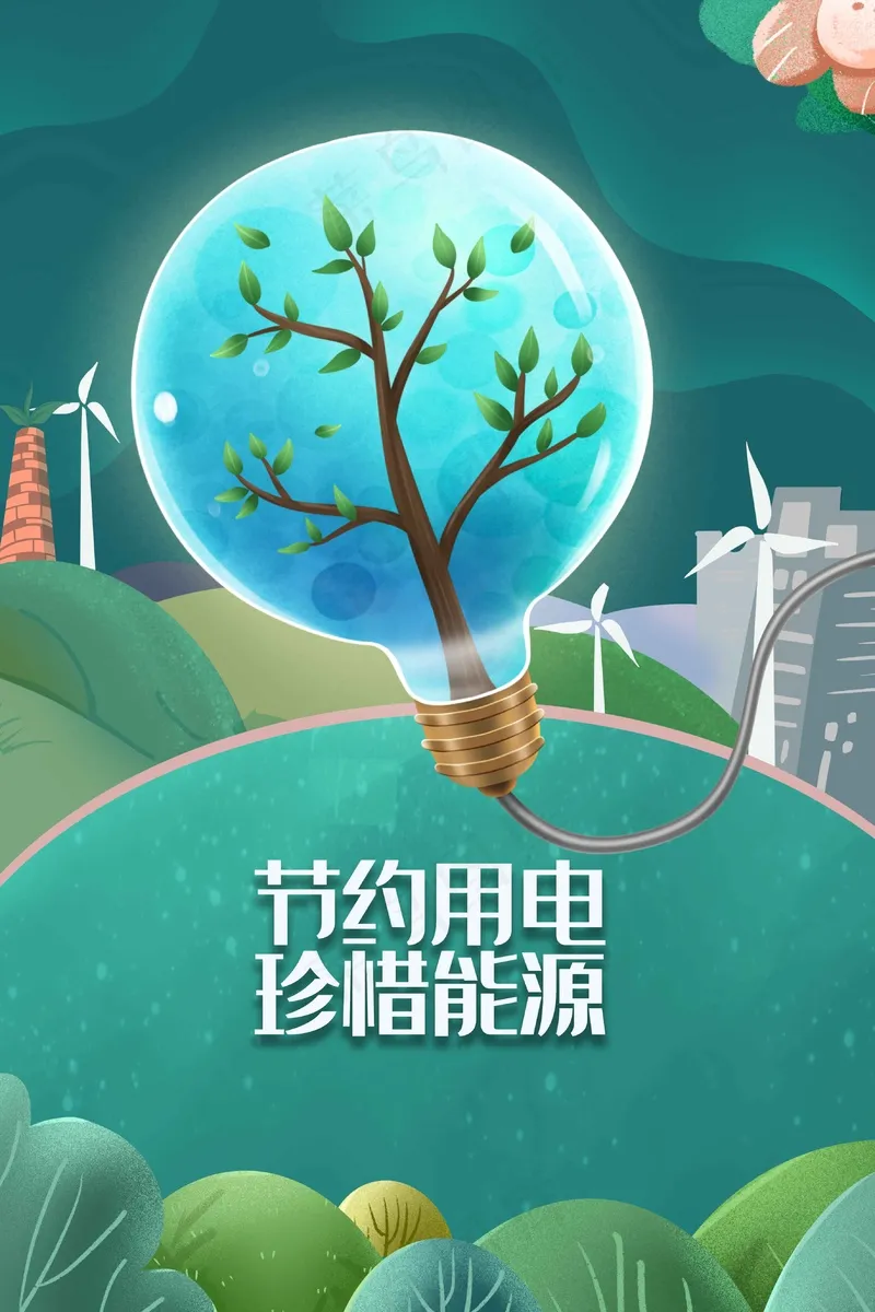 节约用电公益海报psd模版下载