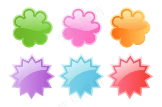 可爱徽章矢量图