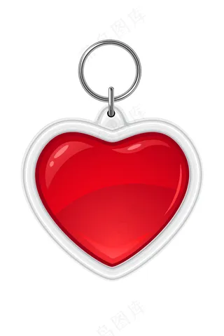 红色钥匙扣装饰元素矢量免扣AI素材