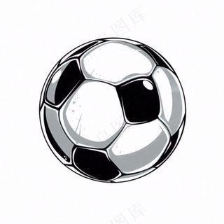 足球黑白运动卡通插画免抠