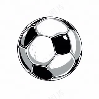 足球黑白运动卡通插画免抠