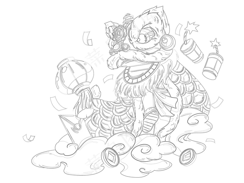 新年舞龙儿童画图片素材 (52)