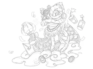 新年舞龙儿童画图片素材 (52)