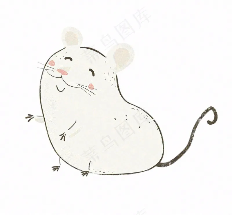 小白鼠老鼠动物卡通插画免抠(1104x1024)