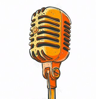 麦克风话筒音乐卡通插画免抠