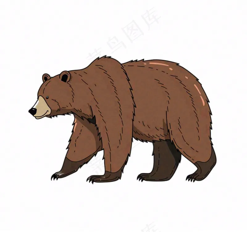 棕熊大熊动物卡通插画免抠(1088x1024)
