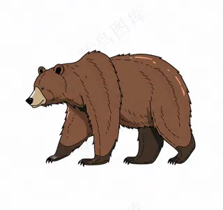 棕熊大熊动物卡通插画免抠