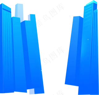 蓝色简约分建筑背景