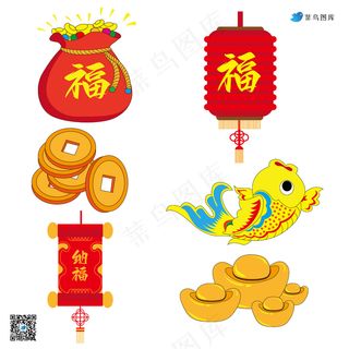 中国新年矢量图形插画元素