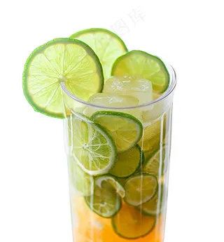 夏日柠檬水苏打汽水冰镇饮料免抠