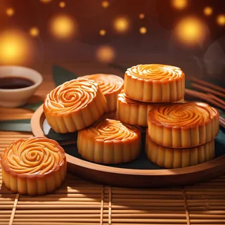 中秋月饼美食甜点摄影图