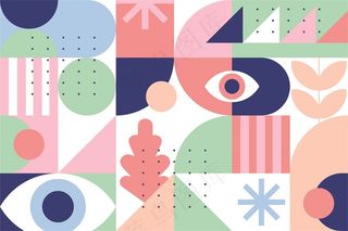 平面设计背景运动风配色AI模板 (1)