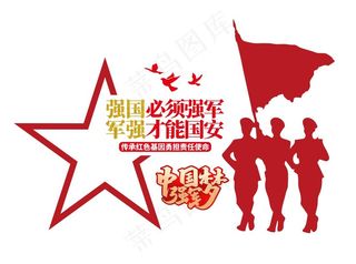 矢量强军形象墙