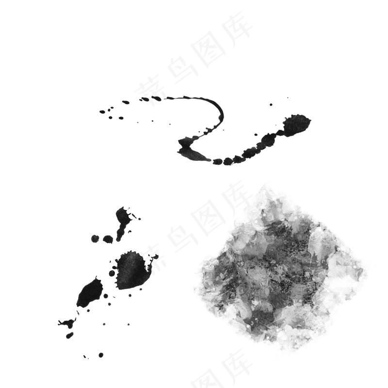 笔触水墨素材psd模版下载