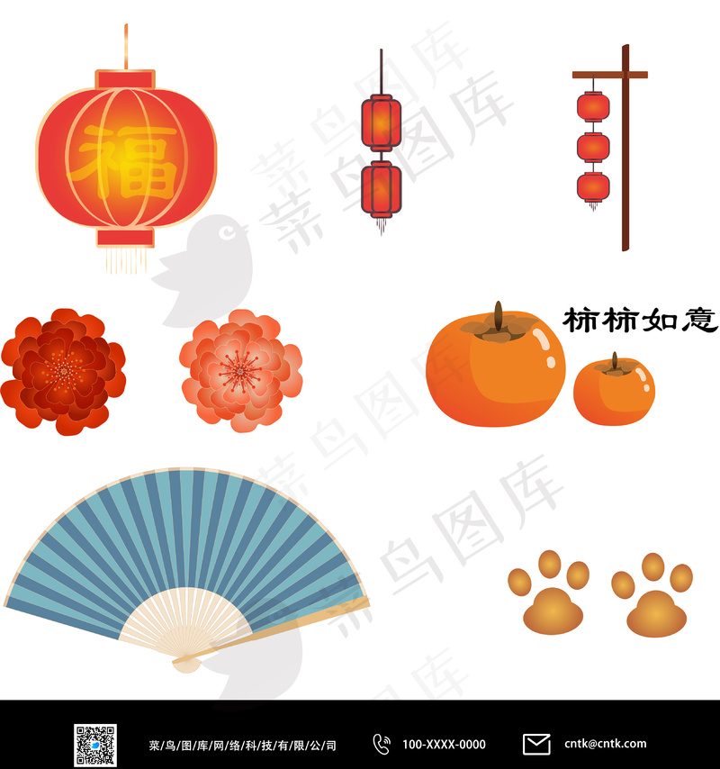 中国新年矢量图形插画元素ai矢量模版下载