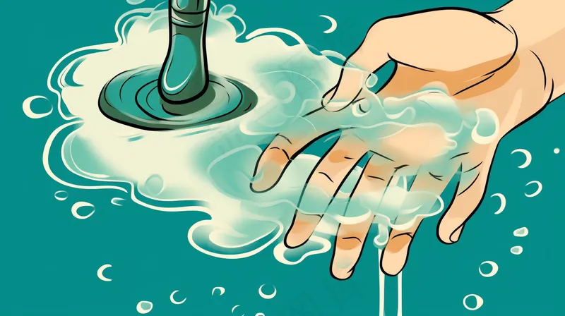 手部手指水卡通茶壶背景(4368x2448)