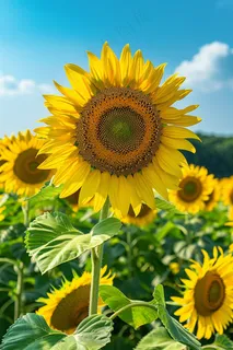 向日葵向阳鲜花摄影图